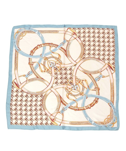 GLOBAL WORK（グローバルワーク）の「プリントスカーフ/250187（ハンカチ/ハンドタオル・レディース・ブルー/ネイビー/ベージュ・ONE SIZE）」の7枚目の写真
