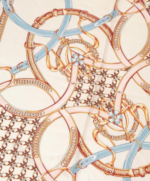 GLOBAL WORK（グローバルワーク）の「プリントスカーフ/250187（ハンカチ/ハンドタオル・レディース・ブルー/ネイビー/ベージュ・ONE SIZE）」の6枚目の写真