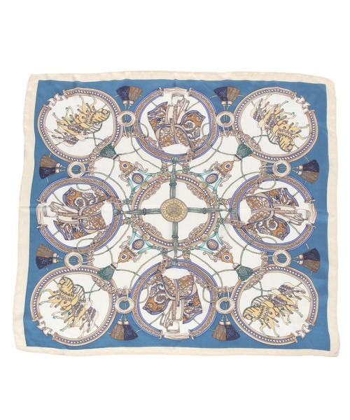 GLOBAL WORK（グローバルワーク）の「プリントスカーフ/250187（ハンカチ/ハンドタオル・レディース・ブルー/ネイビー/ベージュ・ONE SIZE）」の9枚目の写真