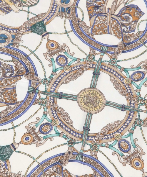 GLOBAL WORK（グローバルワーク）の「プリントスカーフ/250187（ハンカチ/ハンドタオル・レディース・ブルー/ネイビー/ベージュ・ONE SIZE）」の8枚目の写真