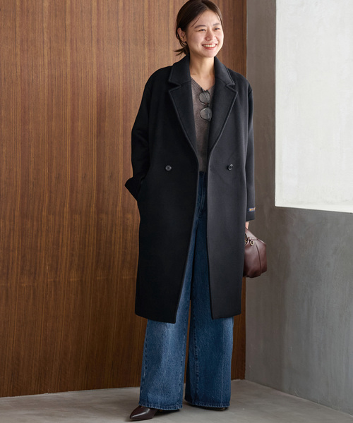 JOURNAL STANDARD relume（ジャーナルスタンダード　レリューム）の「《追加》スーパーファインビーバーチェスターコート（チェスターコート・レディース・ベージュ/ブラック・36/38）」の4枚目の写真