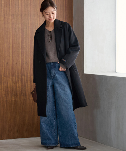 JOURNAL STANDARD relume（ジャーナルスタンダード　レリューム）の「《追加》スーパーファインビーバーチェスターコート（チェスターコート・レディース・ベージュ/ブラック・36/38）」の3枚目の写真