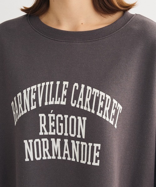 Green Parks(グリーンパークス)の「裏起毛配色ステッチロゴチュニック(スウェット・レディース・ライトブルー/ホワイト系その他/ダークグレー・FREE)」の11枚目の写真