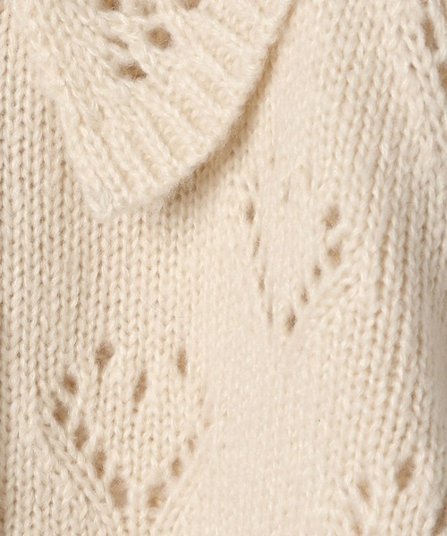 Heather(ヘザー)の「ハート柄編みニットカーディガン 292253(カーディガン/ボレロ・レディース・アイボリー/グレー/レッド・FREE)」の12枚目の写真