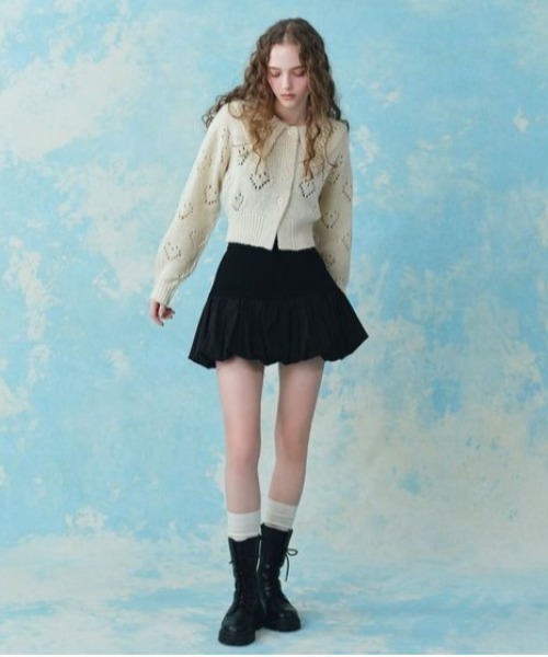 Heather(ヘザー)の「ハート柄編みニットカーディガン 292253(カーディガン/ボレロ・レディース・アイボリー/グレー/レッド・FREE)」の18枚目の写真