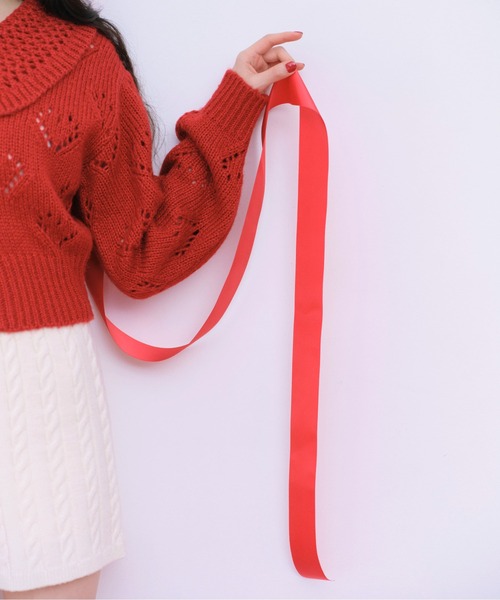 Heather(ヘザー)の「ハート柄編みニットカーディガン 292253(カーディガン/ボレロ・レディース・アイボリー/グレー/レッド・FREE)」の16枚目の写真