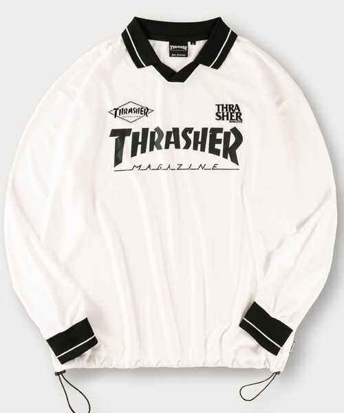 【THRASHER/スラッシャー】シャドウストライプ ゲームシャツ オーバーサイズ(Tシャツ/カットソー)|THRASHER(スラッシャー)