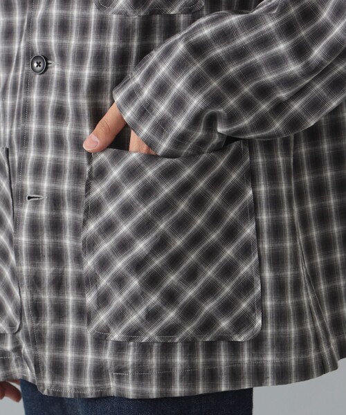 PENDLETON（ペンドルトン）の「PENDLETON / コットンリネン チェック シャツジャケット（その他アウター・メンズ・ブラック系その他4/ブルー・SMALL/LARGE/MEDIUM）」の4枚目の写真