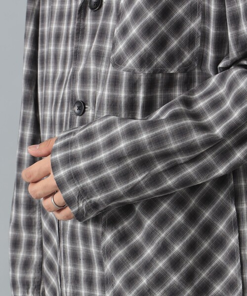 PENDLETON（ペンドルトン）の「PENDLETON / コットンリネン チェック シャツジャケット（その他アウター・メンズ・ブラック系その他4/ブルー・SMALL/LARGE/MEDIUM）」の5枚目の写真