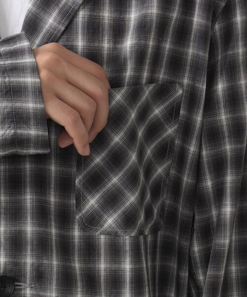 PENDLETON（ペンドルトン）の「PENDLETON / コットンリネン チェック シャツジャケット（その他アウター・メンズ・ブラック系その他4/ブルー・SMALL/LARGE/MEDIUM）」の6枚目の写真