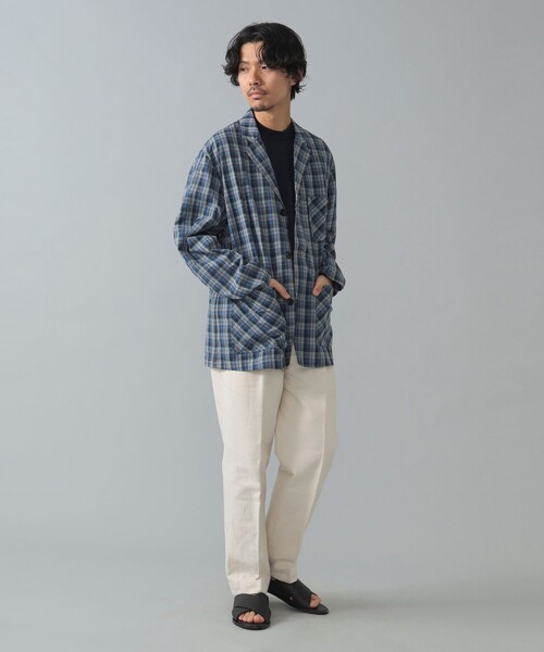 PENDLETON（ペンドルトン）の「PENDLETON / コットンリネン チェック シャツジャケット（その他アウター・メンズ・ブラック系その他4/ブルー・SMALL/LARGE/MEDIUM）」の11枚目の写真