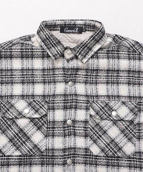 CavariA（キャバリア）の「『CavariA/キャバリア』裏地付きオーバーサイズチェック長袖シャツJKT（その他アウター・メンズ・ブルー/ブラック・L/M）」の11枚目の写真