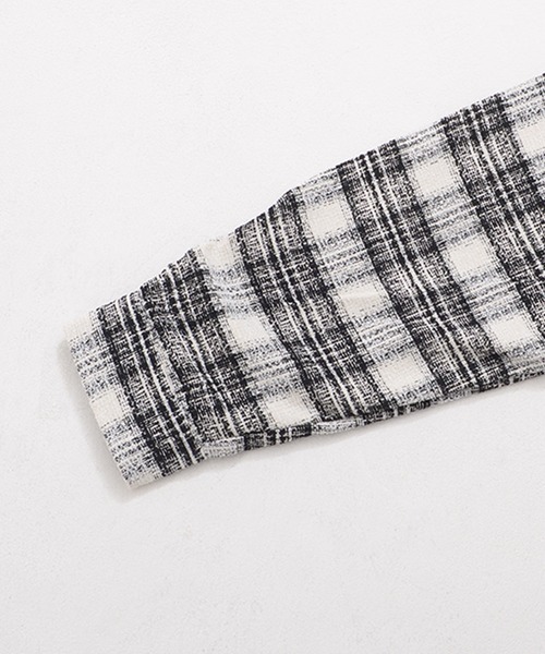 CavariA（キャバリア）の「『CavariA/キャバリア』裏地付きオーバーサイズチェック長袖シャツJKT（その他アウター・メンズ・ブルー/ブラック・L/M）」の12枚目の写真