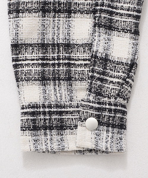 CavariA（キャバリア）の「『CavariA/キャバリア』裏地付きオーバーサイズチェック長袖シャツJKT（その他アウター・メンズ・ブルー/ブラック・L/M）」の13枚目の写真