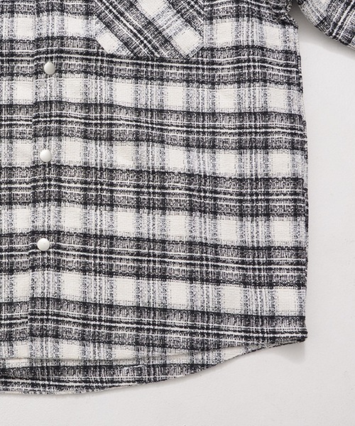 CavariA（キャバリア）の「『CavariA/キャバリア』裏地付きオーバーサイズチェック長袖シャツJKT（その他アウター・メンズ・ブルー/ブラック・L/M）」の15枚目の写真