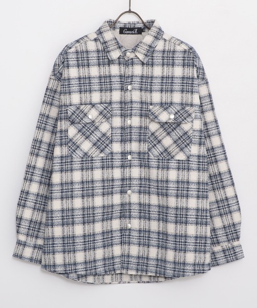 CavariA（キャバリア）の「『CavariA/キャバリア』裏地付きオーバーサイズチェック長袖シャツJKT（その他アウター・メンズ・ブルー/ブラック・L/M）」の4枚目の写真