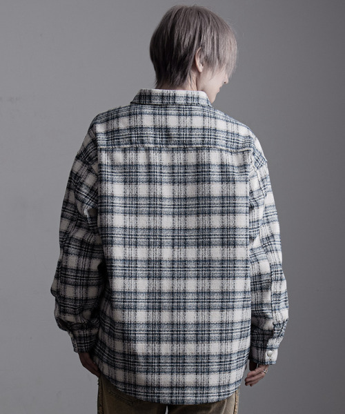 CavariA（キャバリア）の「『CavariA/キャバリア』裏地付きオーバーサイズチェック長袖シャツJKT（その他アウター・メンズ・ブルー/ブラック・L/M）」の19枚目の写真