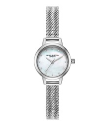 OLIVIA BURTON（オリビアバートン）の「「OLIVIA BURTON/オリビアバートン」クラシックス - ミニ ホワイトマザーオブパール クリスタル シルバー メッシュ（アナログ腕時計・レディース）」