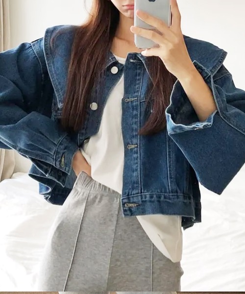 frunco（フランコ）の「BIGカラーデニムジャケット（デニムジャケット・レディース・ピンク/ブラック/ブルー・FREE）」の19枚目の写真