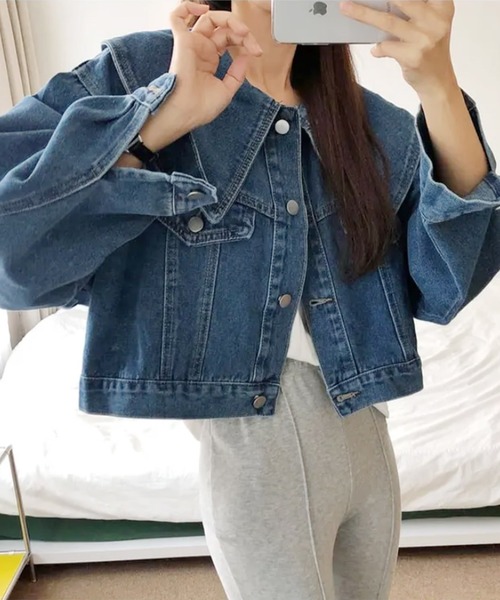 frunco（フランコ）の「BIGカラーデニムジャケット（デニムジャケット・レディース・ピンク/ブラック/ブルー・FREE）」の21枚目の写真