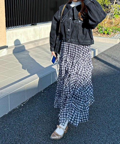 frunco（フランコ）の「BIGカラーデニムジャケット（デニムジャケット・レディース・ピンク/ブラック/ブルー・FREE）」の8枚目の写真