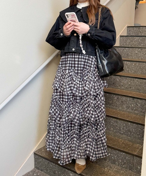 frunco（フランコ）の「BIGカラーデニムジャケット（デニムジャケット・レディース・ピンク/ブラック/ブルー・FREE）」の9枚目の写真