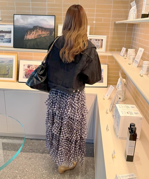 frunco（フランコ）の「BIGカラーデニムジャケット（デニムジャケット・レディース・ピンク/ブラック/ブルー・FREE）」の15枚目の写真