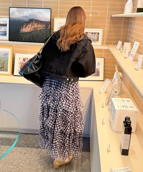 frunco（フランコ）の「BIGカラーデニムジャケット（デニムジャケット・レディース・ピンク/ブラック/ブルー・FREE）」の16枚目の写真