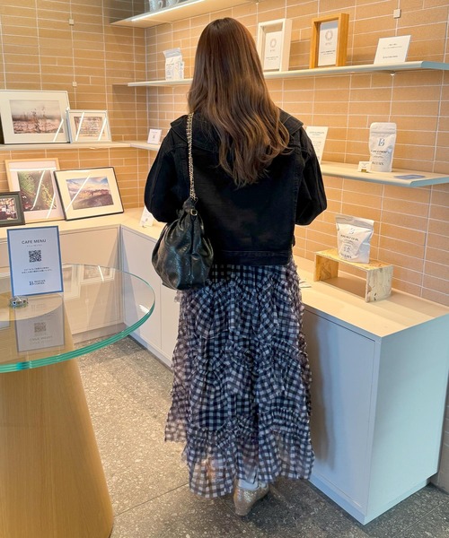 frunco（フランコ）の「BIGカラーデニムジャケット（デニムジャケット・レディース・ピンク/ブラック/ブルー・FREE）」の18枚目の写真