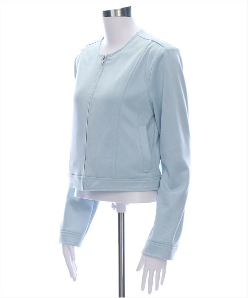 CLEAR BASIC（クリアベーシック）の「フェイクスエードジャケット[オフィスカジュアル 着回し抜群 大人 カジュアル]≪CLEAR BASIC≫（その他アウター・レディース・アイボリー/サックスブルー・F）」の7枚目の写真