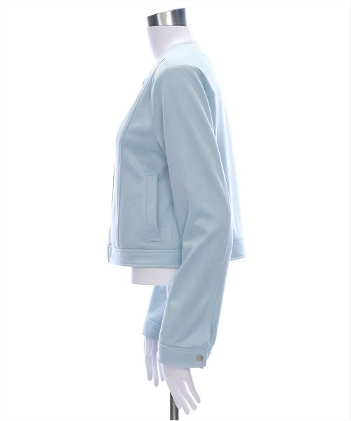 CLEAR BASIC（クリアベーシック）の「フェイクスエードジャケット[オフィスカジュアル 着回し抜群 大人 カジュアル]≪CLEAR BASIC≫（その他アウター・レディース・アイボリー/サックスブルー・F）」の8枚目の写真