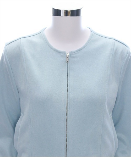 CLEAR BASIC（クリアベーシック）の「フェイクスエードジャケット[オフィスカジュアル 着回し抜群 大人 カジュアル]≪CLEAR BASIC≫（その他アウター・レディース・アイボリー/サックスブルー・F）」の12枚目の写真