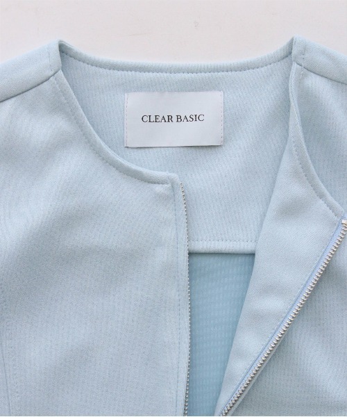 CLEAR BASIC（クリアベーシック）の「フェイクスエードジャケット[オフィスカジュアル 着回し抜群 大人 カジュアル]≪CLEAR BASIC≫（その他アウター・レディース・アイボリー/サックスブルー・F）」の16枚目の写真