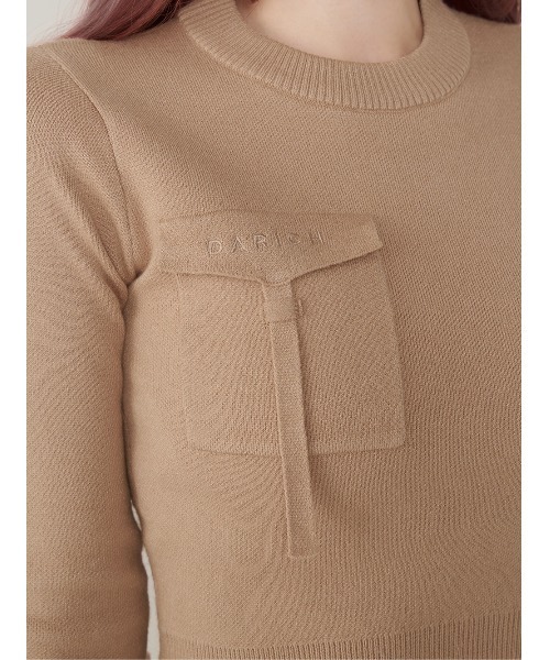 フラップポケットニットトップス（ニット/セーター）｜Darich