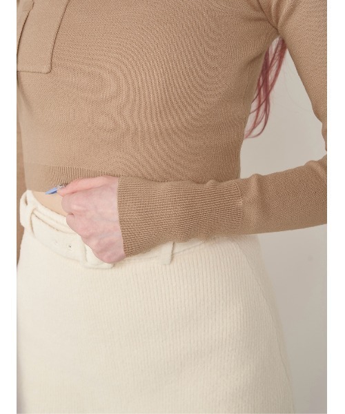 フラップポケットニットトップス（ニット/セーター）｜Darich