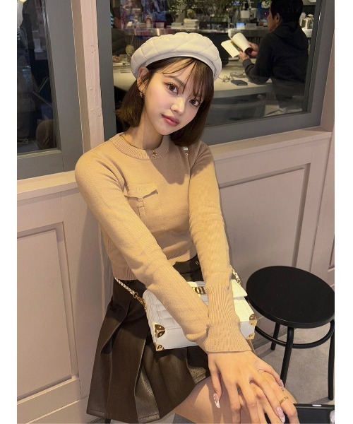 フラップポケットニットトップス（ニット/セーター）｜Darich