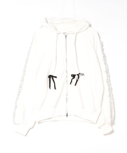 nemne store（ネンネストア）の「【seoup】レースジップフーディ（パーカー・レディース・杢グレー/ブラック系/ホワイト系・MEDIUM/SMALL）」の10枚目の写真