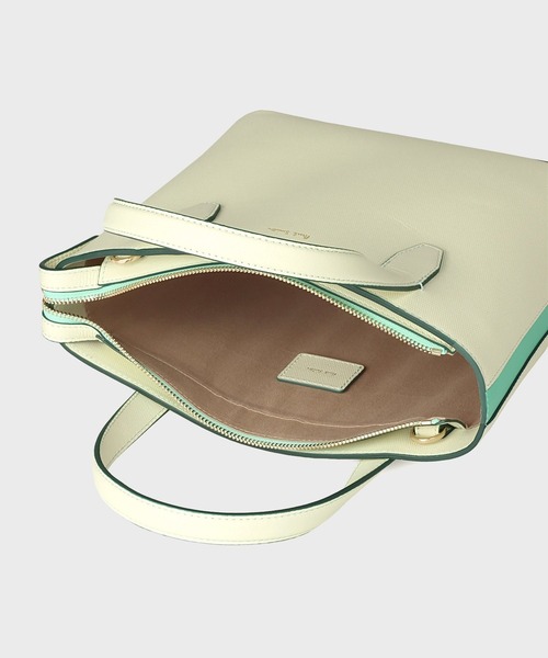 Paul Smith（ポールスミス）の「カラーブロックレザー ハンドバッグ / 555401 WN030S（ショルダーバッグ・レディース・ネイビー/ライトグリーン/グレイッシュベージュ・FREE）」の11枚目の写真