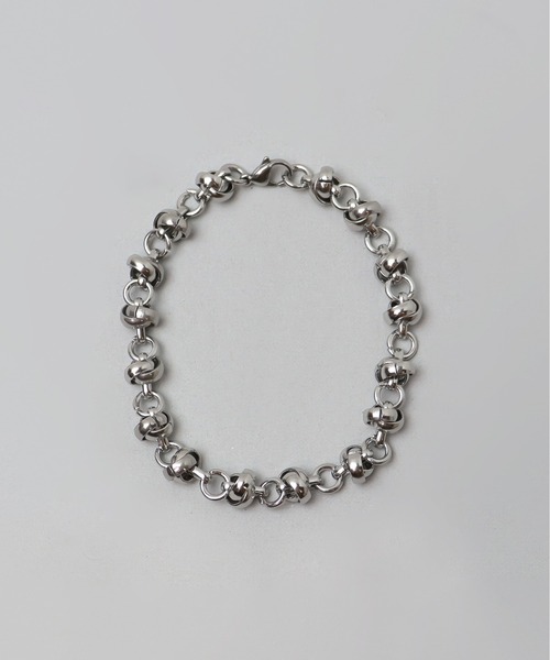 ieLS（イエルズ）の「金属アレルギー対応「ieLS」ステンレス　デザインチェーンブレスレット（ブレスレット・メンズ・シルバー・ONE SIZE）」の3枚目の写真