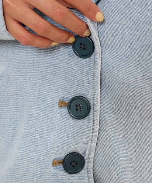 TINA：JOJUN（ティーナジョジュン）の「オーバーサイズ デニムテーラードジャケット TINA：JOJUN（デニムジャケット・レディース・サックスブルー/インディゴブルー・M）」の8枚目の写真