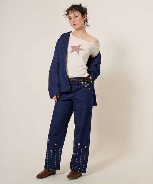 TINA：JOJUN（ティーナジョジュン）の「オーバーサイズ デニムテーラードジャケット TINA：JOJUN（デニムジャケット・レディース・サックスブルー/インディゴブルー・M）」の15枚目の写真