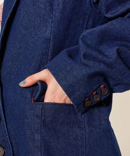 オーバーサイズ デニムテーラードジャケット TINA：JOJUN（デニム