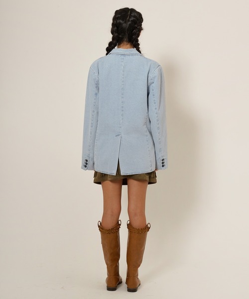 オーバーサイズ デニムテーラードジャケット TINA：JOJUN（デニム