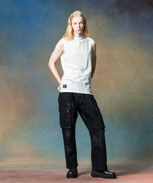 glamb（グラム）の「Mock Neck Tank Top / モックネックタンクトップ（タンクトップ・メンズ・パープル/グリーン/ブラック/ホワイト・S/M/L）」の5枚目の写真