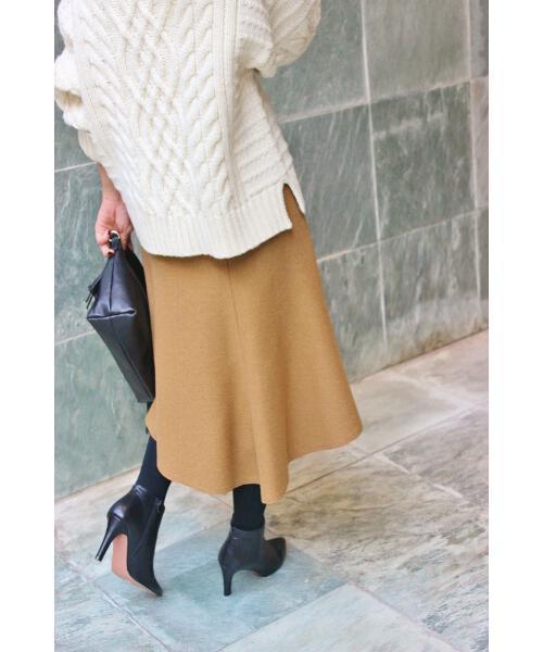 IENA(イエナ)の「ブークレ アシンメトリースカート◆(スカート・レディース・ナチュラル/キャメル/レッド・36/34/38/40)」の10枚目の写真