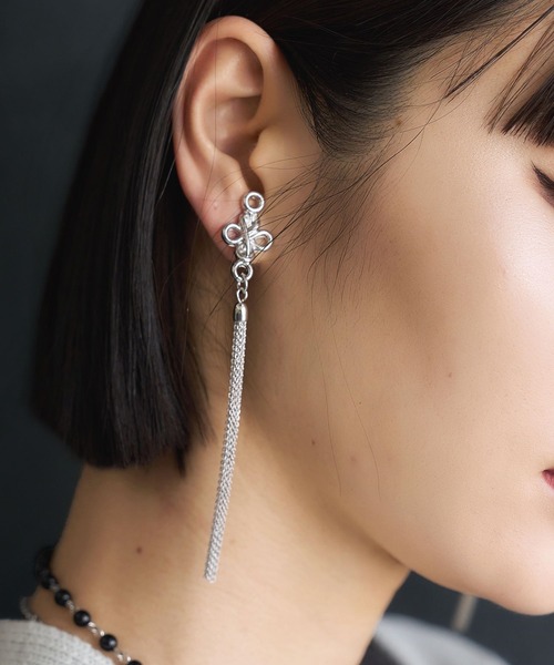 HARE(ハレ)の「チャイナロングイヤリング(HARE)(イヤリング・レディース・ブラック/シルバー・FREE)」の8枚目の写真