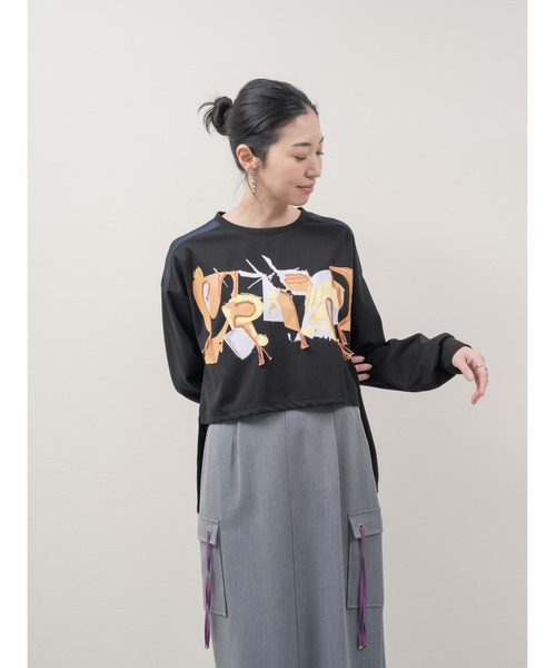 DOLLUPOOPS（ドールアップウップス）の「ロープ刺繍ロゴプリントトップス（Tシャツ/カットソー・レディース・アイボリー/ブラック・38）」の16枚目の写真