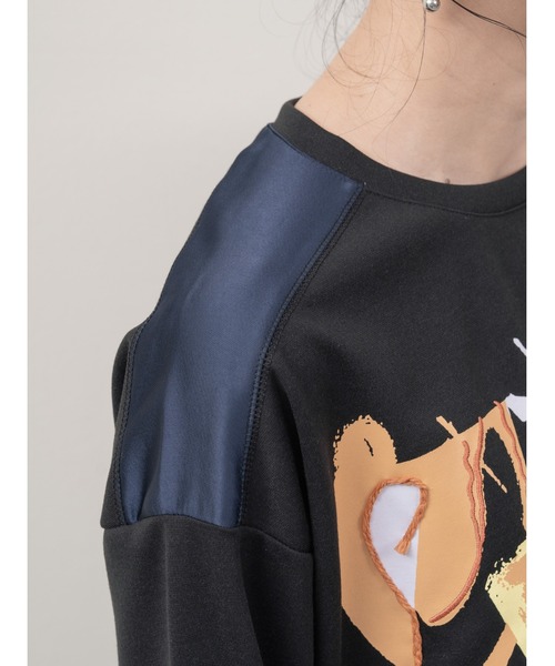 DOLLUPOOPS（ドールアップウップス）の「ロープ刺繍ロゴプリントトップス（Tシャツ/カットソー・レディース・アイボリー/ブラック・38）」の15枚目の写真