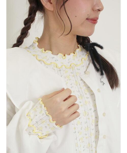 Samansa Mos2（サマンサ モスモス）の「パターンメッシュローズ柄メロウハイネックカットソー（Tシャツ/カットソー・レディース・ブルー/ラベンダー/イエロー/レッド・F）」の3枚目の写真