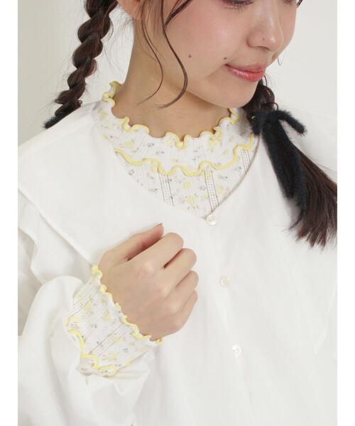 Samansa Mos2（サマンサ モスモス）の「パターンメッシュローズ柄メロウハイネックカットソー（Tシャツ/カットソー・レディース・ブルー/ラベンダー/イエロー/レッド・F）」の7枚目の写真